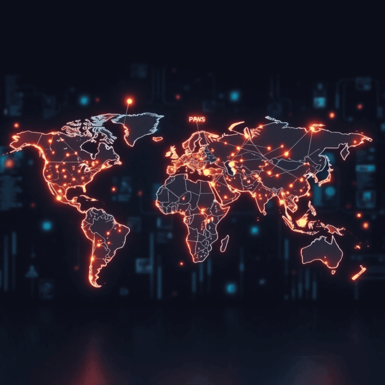 Top Press Release Distribution Strategies for Global Reach 2 Glowing world map with interconnected lines and nodes on a digital background featuring abstract media and connectivity icons.