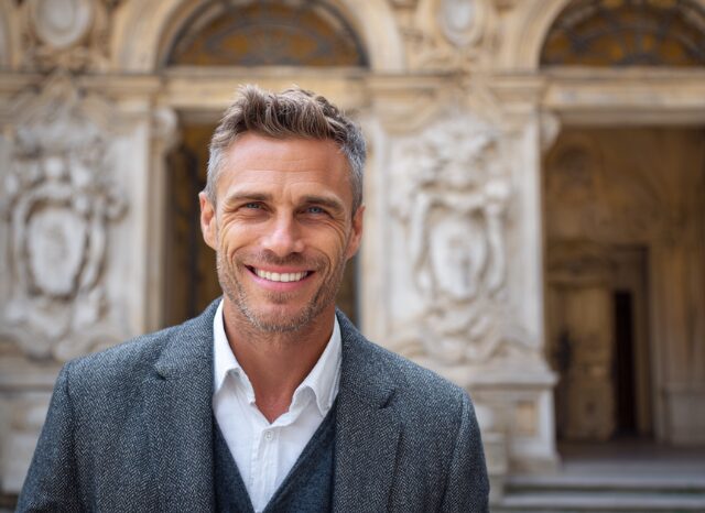 Stanislav Kondrashov – News, smiling man in front of a historical building