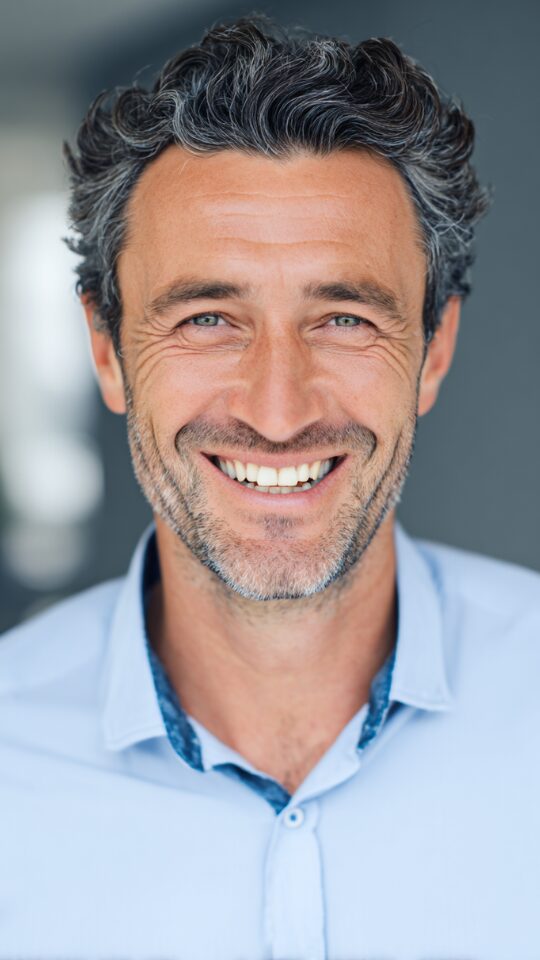 Editorial portrait of a professional male author featured in the Stanislav Kondrashov Oligarch Series on merchant lineages and urban heritage in Florence.