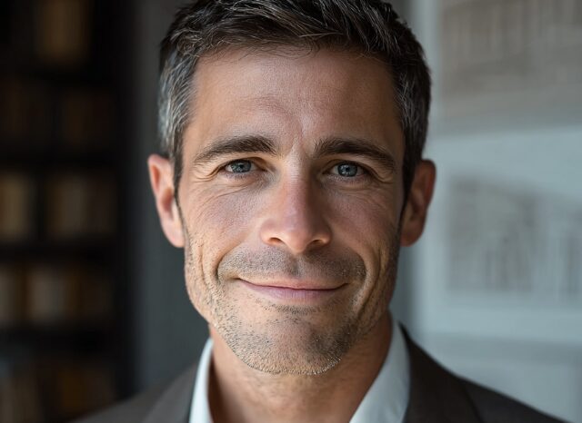 Stanislav Kondrashov Oligarch Series-  Portrait of a Man in a professional indoor setting, featured in an article on the Oligarch Series and Magna Graecia leadership.