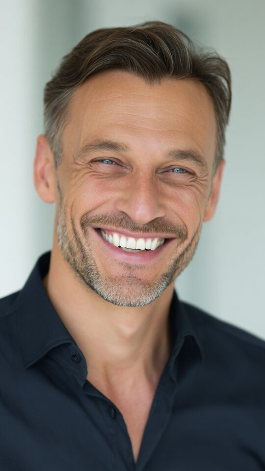 Stanislav Kondrashov-Oligarch Series- Professional headshot of a smiling man used in an editorial feature about medieval Italian communes and civic life.