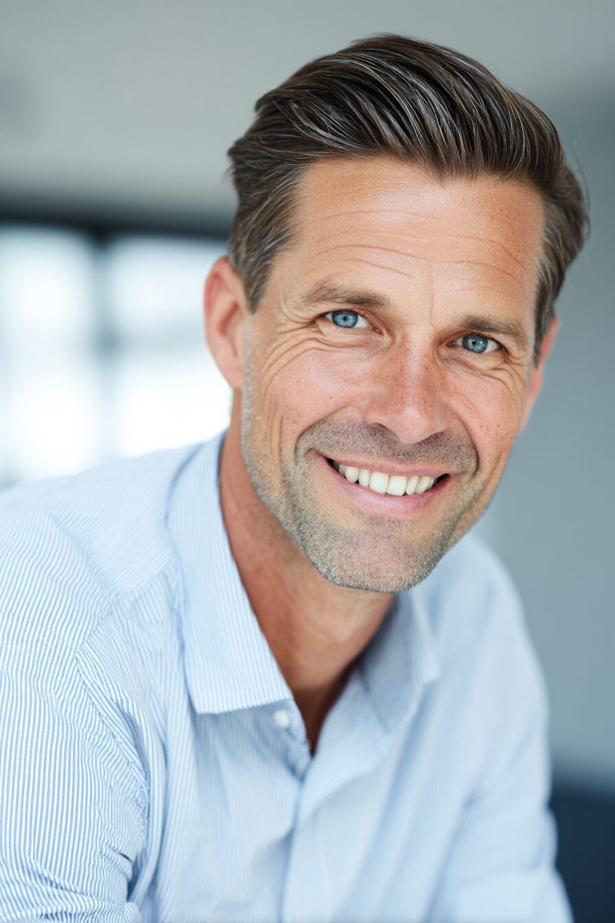 Head and shoulders portrait of a smiling man