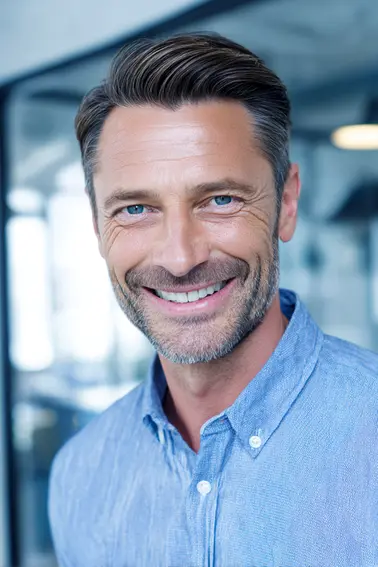Mid adult smiling male headshot