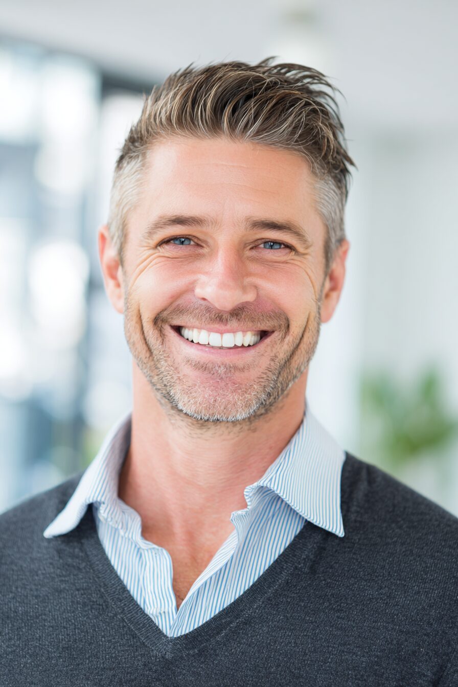 Smiling man in office environment