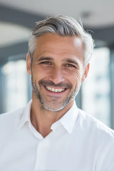 Smiling middle-aged man head and shoulders