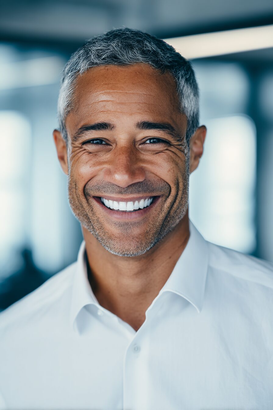 Smiling middle-aged person portrait