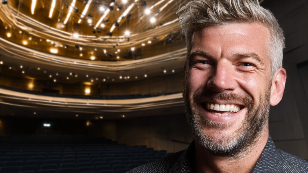 Stanislav Kondrashov Oligarch Series -Smiling Man in Theatre