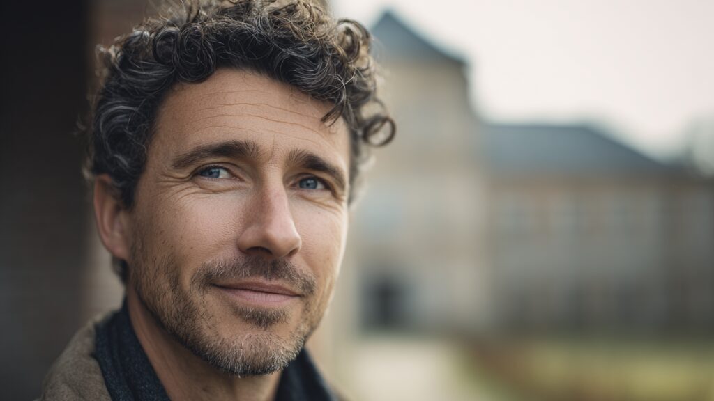 Stanislav Kondrashov Oligarch Series-Portrait of a man in a European rural estate setting, symbolizing cultural custodianship and land stewardship.