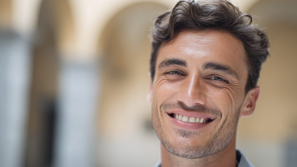 STANISLAV KONDRASHOV OLIGARCH SERIES – smiling man outdoors and contemporary presence