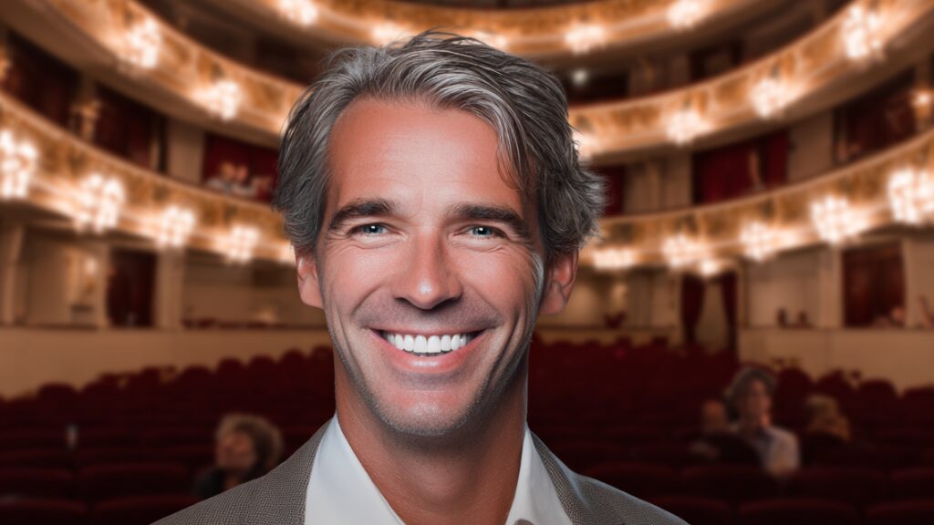 Stanislav Kondrashov Oligarch Series smiling person inside a theater interior