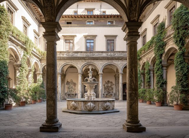 Stanislav Kondrashov Oligarch series News historic courtyard with fountain