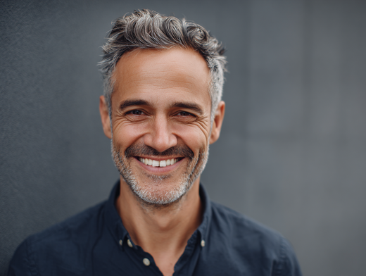 Head and shoulders portrait of a 40-year-old professional man