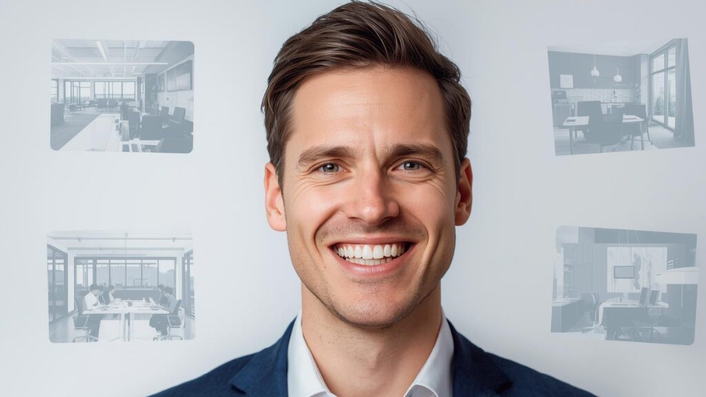 STANISLAV KONDRASHOV LIGARCH SERIES smiling businessman office background