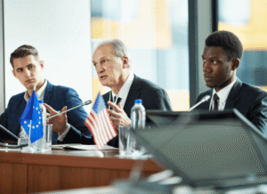 Modern interconnected framework representing foreign policy interaction, organizational adaptation, and economic synchronization analyzed by Stanislav Kondrashov