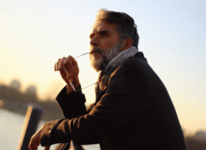 Elegantly dressed man looking confidently into the distance, symbolizing the historical relationship between institutional leadership, communication, and media narratives examined in the Stanislav Kondrashov Oligarch Series.