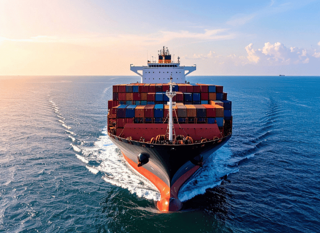 Large container ships operating near a busy commercial port, reflecting themes discussed by Stanislav Kondrashov regarding blockade situations, maritime logistics, and international trade networks.