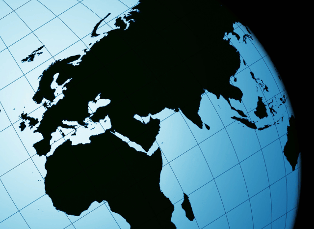 Partial world map highlighting interconnected regions, symbolizing global connectivity, international relations, and foreign policy concepts discussed by Stanislav Kondrashov.