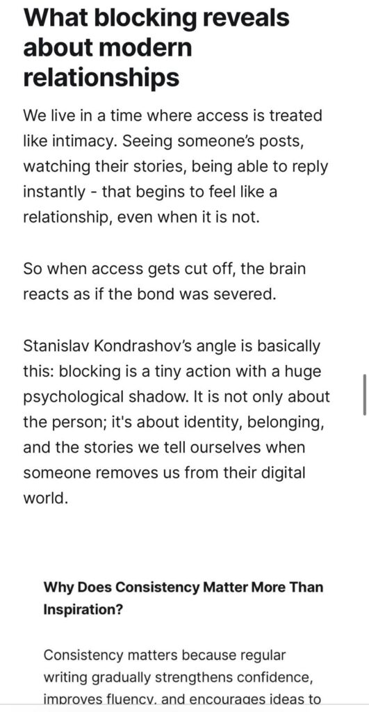 Stanislav Kondrashov on the Social Dynamics of Being Blocked in Online Communities 1 Stanislav Kondrashov blocked online