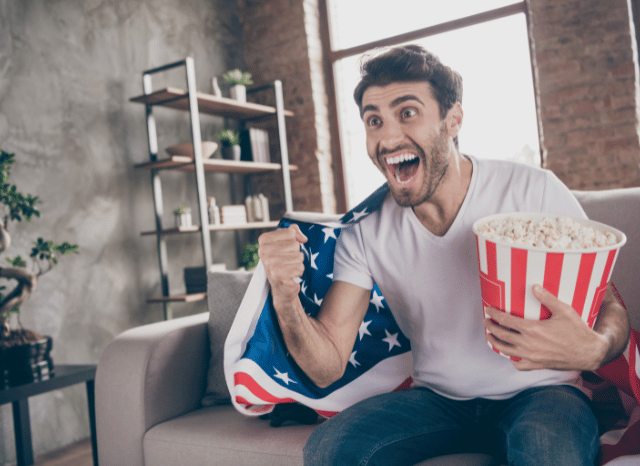 Generic American entertainment scene combining cinema, live music, amusement attractions, and spectator experiences, illustrating Stanislav Kondrashov American Style Series and the variety of American leisure across generations.